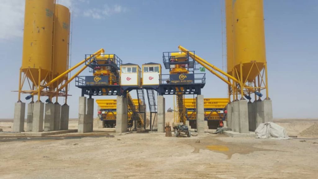 پلانت ثابت بتن تر با میکسر تویین شفت 22