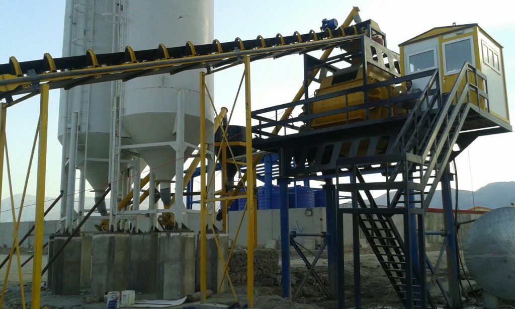 پلانت ثابت بتن تر و خشک با میکسر توئین شفت 1 1