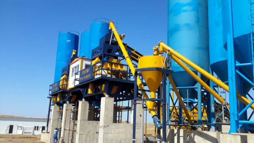 پلانت ثابت بتن تر و خشک با میکسر توئین شفت 10 1