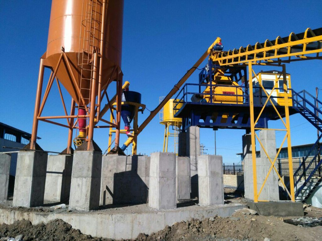 پلانت ثابت بتن تر و خشک با میکسر توئین شفت 42 1