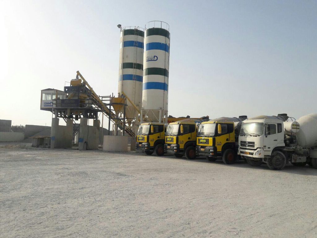 پلانت ثابت بتن تر و خشک با میکسر توئین شفت 55 1