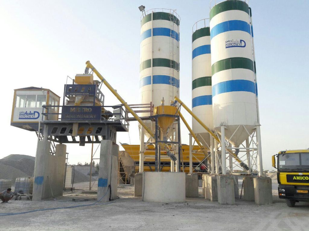 پلانت ثابت بتن تر و خشک با میکسر توئین شفت 57 1