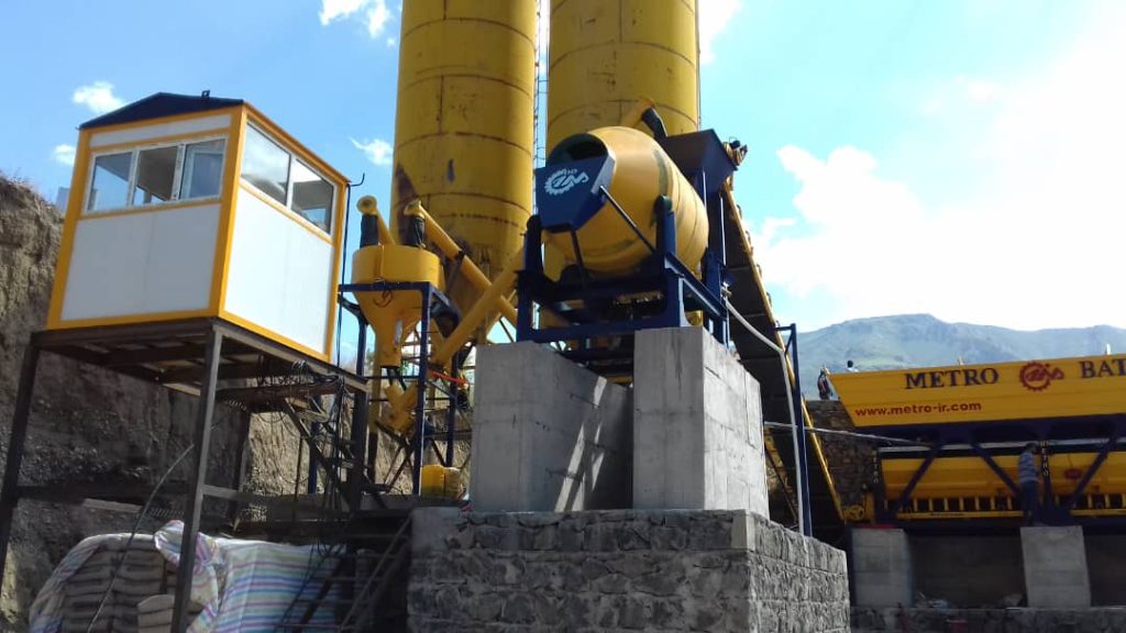 پلانت ثابت بتن تر و خشک با میکسر درام 4 1