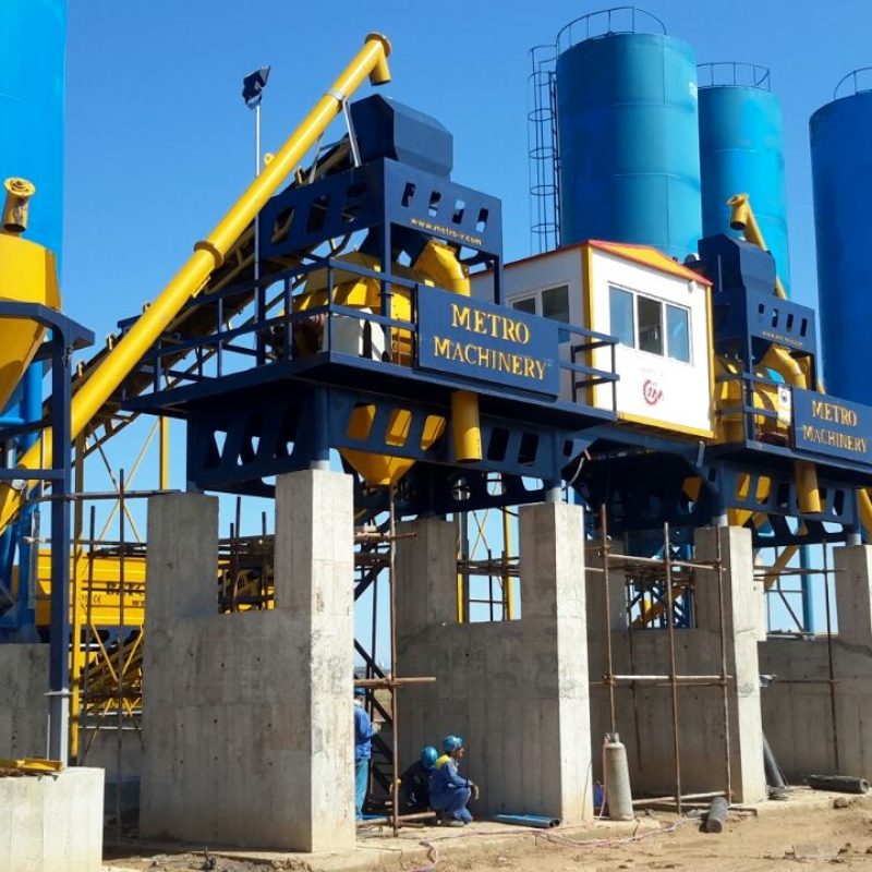 پلانت ثابت بتن تر و خشک با میکسر توئین شفت 7