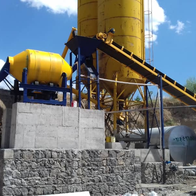 پلانت ثابت بتن تر و خشک با میکسر درام 14