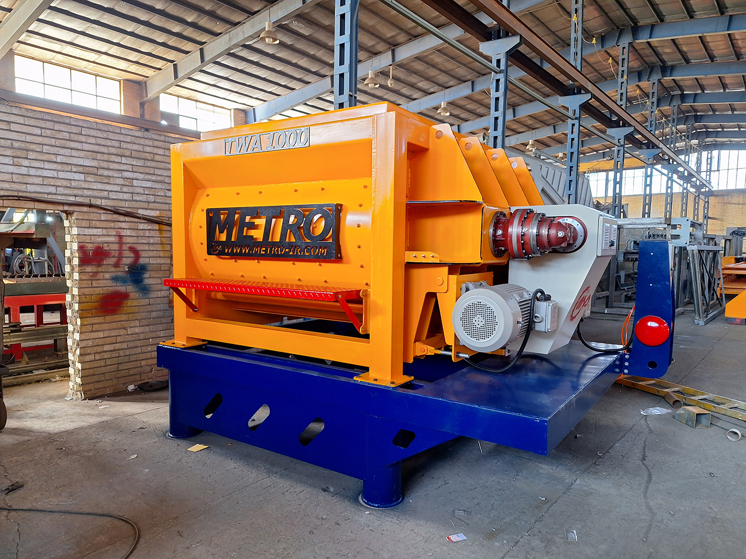 میکسر توین شفت 1 متر مکعبی TWA برای تولید بتن آماده پرمقاومت در بچینگ پلانت