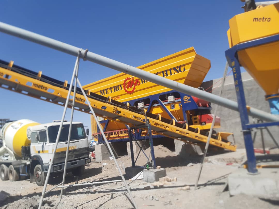 بچینگ پلانت ثابت BTB-D03 با فیدر 3 خانه 6 دریچه برای تولید 80 مترمکعب بتن خشک