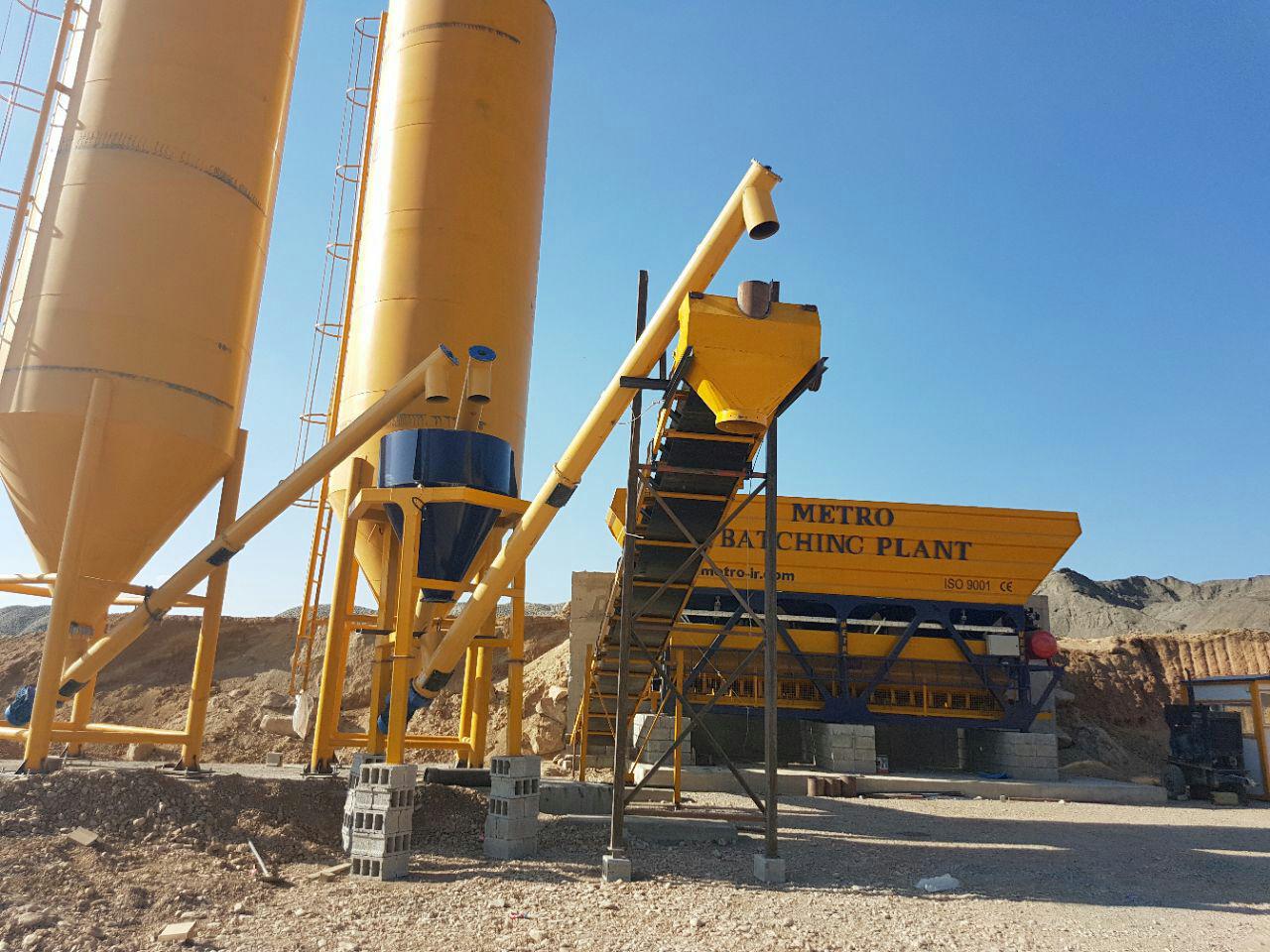 بچینگ پلانت BTA-D01 با فیدر 3 خانه 3 دریچه برای تولید 60 مترمکعب بتن خشک در ساعت