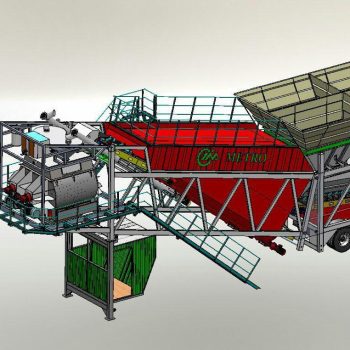 بچینگ موبایل MBB-T02 ظرفیت 120 مترمکعب بتن در ساعت با میکسر توین شفت و سیستم توزین دیجیتال